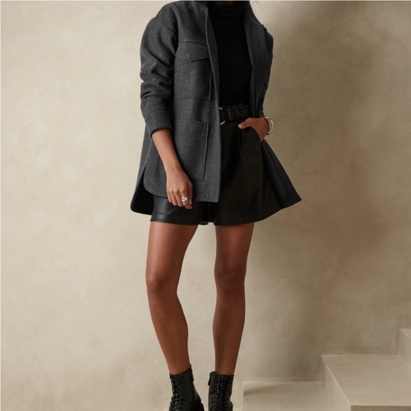 Banana Republic Women's Solid 4 PKT Shacket - Picture 3 of 10